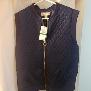 Blue quilted vest michael kors